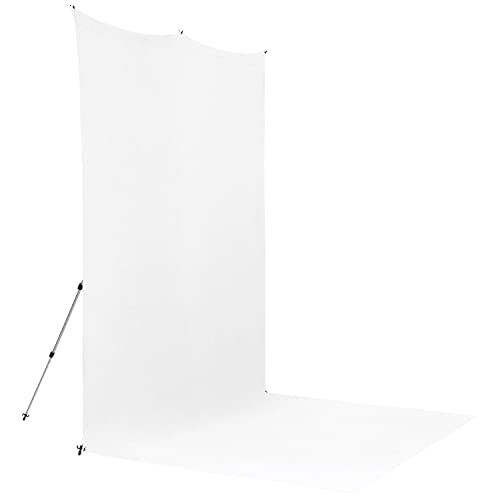 Westcott X-Drop Pro Wrinkle-Resistant 8' x 13' (2.44 x 3.96m) Sweep Backdrop for Full-Body Photos & Group Portraits, Video Interviews & Photo Booths - Portable and Travel Friendly (High Key White) - color: High Key White