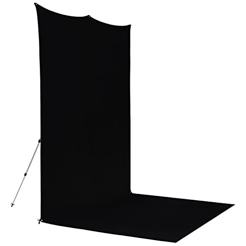 Westcott X-Drop Pro Wrinkle-Resistant 8' x 13' (2.44 x 3.96m) Sweep Backdrop for Full-Body Photos & Group Portraits, Video Interviews & Photo Booths - Portable and Travel Friendly (Rich Black) - color: Rich Black