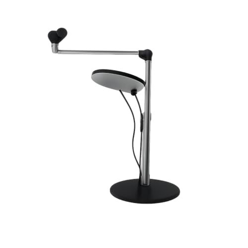 Overhead Phone Mount with 6.2" Dimmable Round Light, Heavy Duty Aluminum Desk Camera Stand, 13.7" Flexible Arm Phone Holder for Recording, Live Streaming, Cooking, Perfect for Creators(Magnetic)