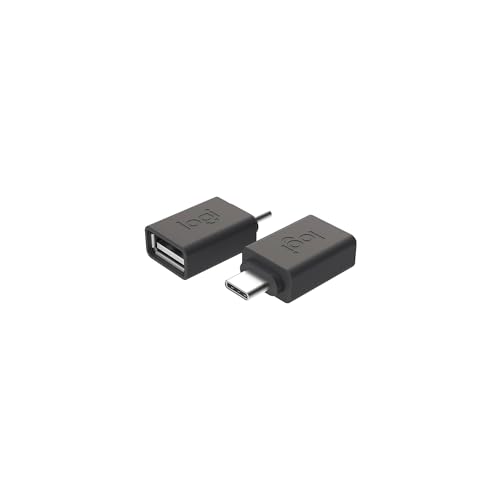 Logitech USB-C to USB-A Adapter - size: 1.1" x 0.7" x 0.4"