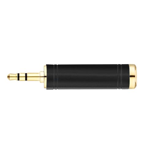 Tisino 1/4 to 3.5mm Stereo Adapter, 1/4 inch Female to 1/8 inch Male Mini Jack Aux Converter Headphone Adapter - Black, 1PCS - size: Adapter 1PCS