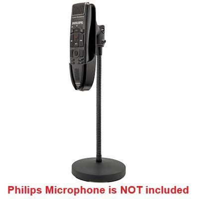 ECS WordFlex Gooseneck Holder Stand Compatible with Nuance PowerMic 4 & Philips SpeechMike Microphones SMP4000, SMP4010, LFH3200, LFH3210, LFH3500, LFH3510, SMP3700, SMP3710, SMP3800 Ease Hand Stress