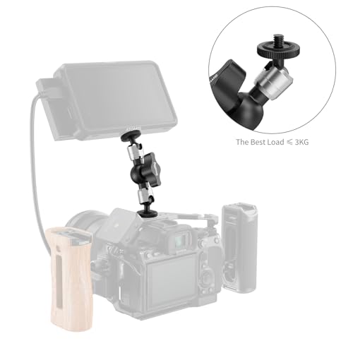 SMALLRIG 4.3" Mini Magic Arm, Compact Magic Arm for Monitors & LED Lights, 360° Ball Head Adjustment, 6.6lb Static Load, Aviation Aluminum with Safety Washer for Scratch Protection - 6509 - style: 1-Pack (4.3“)