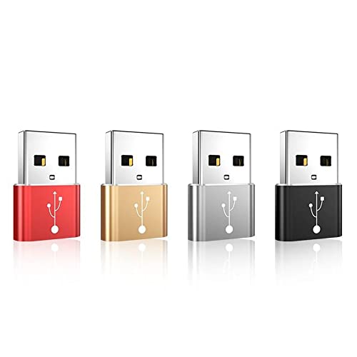 BoxWave Adapter Compatible with Logitech Brio 300 - USB-A to C PortChanger (5-Pack), Type-C OTG Convert Charging Data Adapter - Metallic Silver