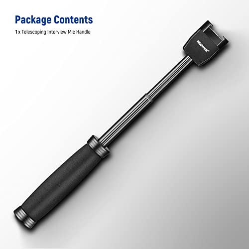 NEEWER 12"/30cm Telescoping Interview Mic Handle for Wireless Go, Lavalier Video Microphone Handheld Adapter with Cold Shoes Compatible with RODE Wireless Go II DJI Mic NEEWER CM22, MS004 - style: MS004(30cm)