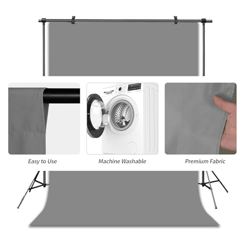 Grey Photography Backdrop Studio Photography Film & Television Portraiture Interview Programs Product Display Home Videos Parties Exhibition Halls Wedding Backdrops 8x10FT - color: Grey, size: 8x10FT