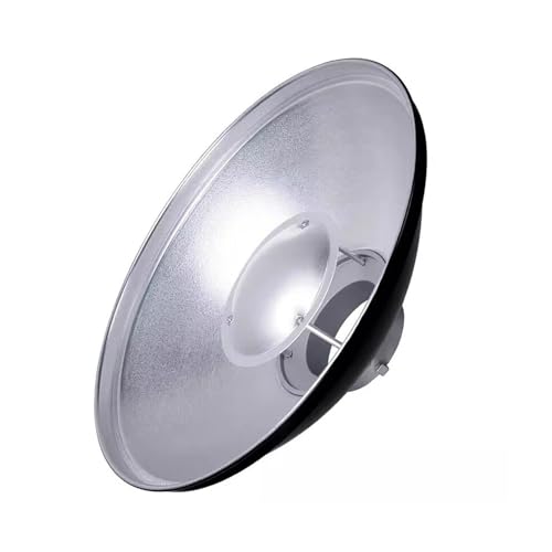 Godox 16.5inch/42cm Silver Beauty Dish Bowens Mount Reflector with White Diffuser, Light Modifier for Bowens Mount Studio Strobe Flash Light Monolight for Godox SK400II, AD600Pro, AD600BM, MS300 - color: Silver Inner
