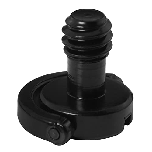 1/4inch Tripod Screw LUORNG 2PCS 1/4"-20 Stainless Steel D Shaft D-Ring for Camera Camcorder Tripod Monopod QR Quick Release Plate, Mounting Screw Adapter, Quick Release Camera Screw, Black