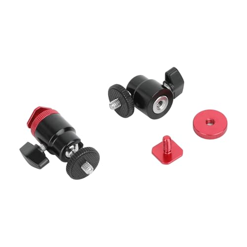 CAMVATE Camera Hot Shoe to 1/4"-20 Screw Ball Head Mount(2 Pieces)-3673