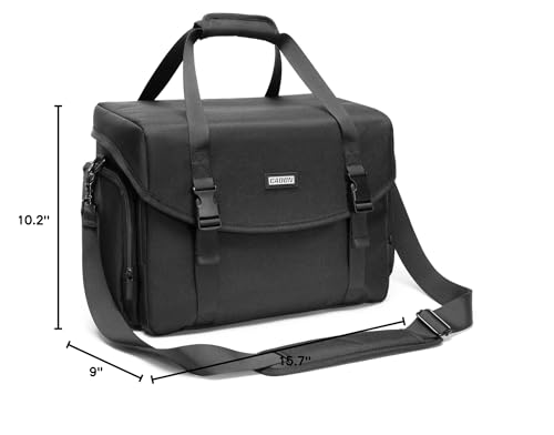 CADeN Camera Bag Case Shoulder Messenger Bag with Tripod Holder Compatible for Nikon, Canon, Sony, DSLR SLR Mirrorless Cameras Waterproof (Black, Large) - size: Large