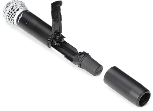 Shure SLXD24D+/58 Dual Handheld Wireless System - Includes SLXD4D+ Dual Receiver, 2 SLXD2+ Handhelds with SM58 Capsule, Bluetooth Monitoring, G57 Band | Dual SLXD4D Plus Receiver, 2 SLXD2 Plus Handhelds with SM58 Capsules, 24-Bit Audio, Aes-256, Showlink