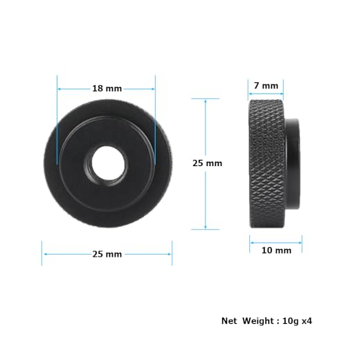 CAMVATE 5/16"-18 Female Thumb Wheel Lock Nut Adapter(4 Pieces,Black)-24009 - color: Black