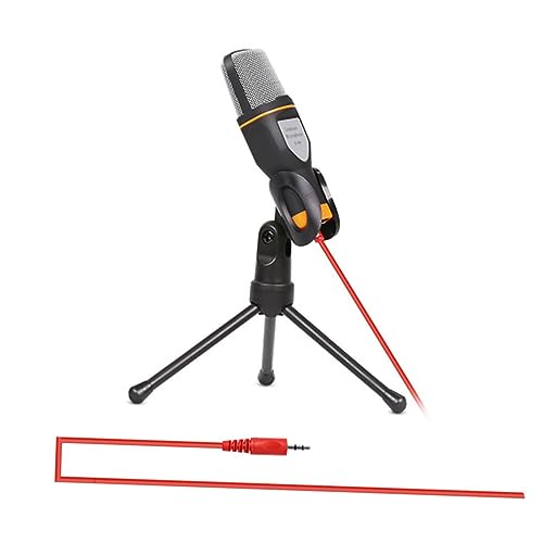 Laptop Microphone Stand Condenser Mic for Pc Holder Clip for Skype MSN Sound Enhancer - color: Black