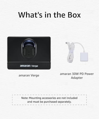 Amaran Verge Bi-Color Edge-Lit LED Panel, 2700K–6500K, USB-C PD (Charcoal) | RG0 Eye Comfort, Soft Even Light, Front Knobs, amaran App and Stream Deck Control, Flexible Mounting