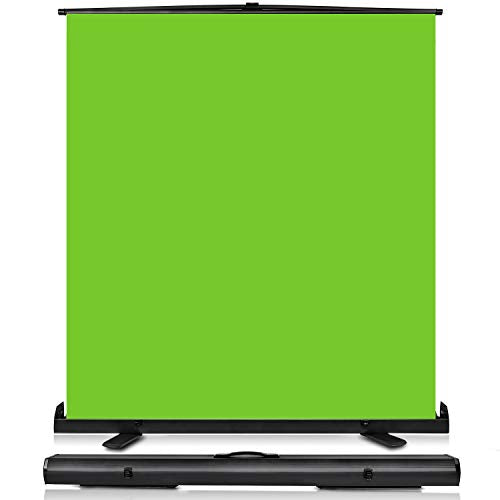 Yesker Upgrade Green Screen 73.2x77.5 inch Wider 180cmx 196cm Background Collapsible Chromakey Photo Backdrop Portable Pull Up with Aluminium Base Wrinkle-Resistant Fabric for Video Studio Live Game - size: 73.2x77.5"
