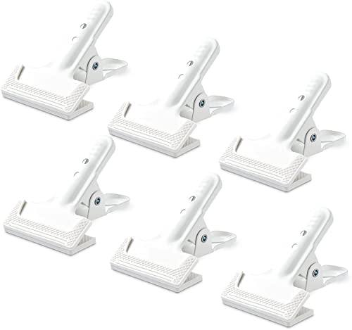 Backdrop Spring Clamps 6 Pack Large 4" Heavy Duty White | Photography Backdrop Clips, For Background Backdrops Stand, Woodworking, Home Improvement