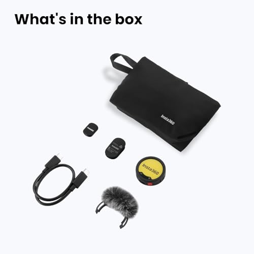 Insta360 Mic Pro Transmitter, Wireless Mini Lavalier Microphone for iPhone/Camera/Android, Video Recording, Bluetooth, Customizable E-Ink Display, 3-Mic Array, 32-bit Float Internal Recording