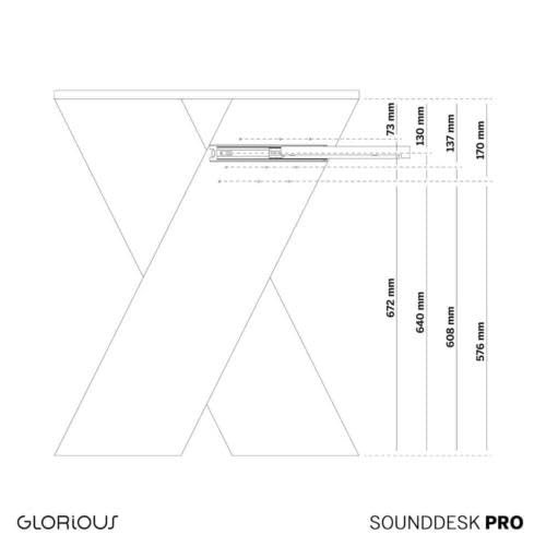Glorious Sound Desk Pro Professional Studio Workstation in Walnut - style: Sound Desk Pro Walnut