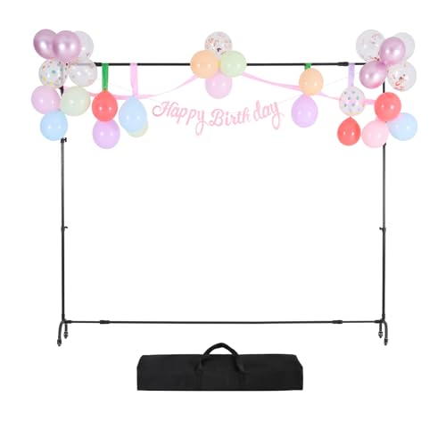 VEVOR Backdrop Stand with Wheels, 7 x 10 ft Adjustable Photo Backdrop Stand Kit, Moveable Background Backdrop Stand, Heavy Duty Projector Screen Stand, for Wedding, Photo Studio & Party - size: 7 x 10 Ft