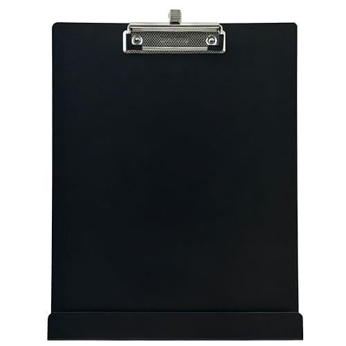 Saunders Free Standing Clipboard and Tablet Stand, Black Letter Size Paper Organizer with Steel Clip for Office, School & Work - Clip Board Paper Stand Holds Documents, Tablets & Phones - Made in USA
