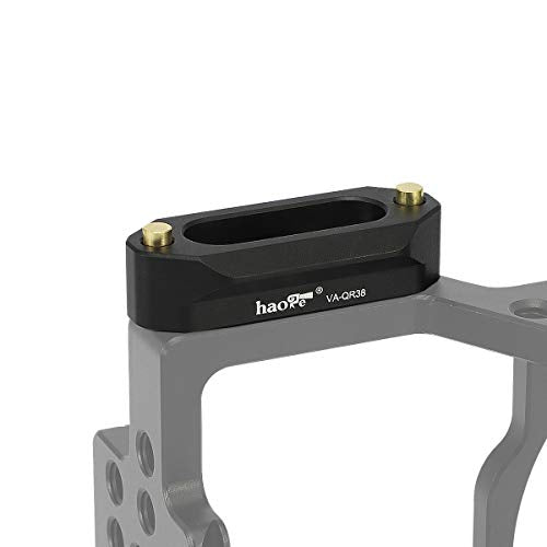 Haoge VA-QR38 Quick Release NATO Rail Plate with 1/4'' Screws for Camera Cage Cheese Plate fit NATO-Compatible Handle Clamp Articulating Arms Monitor Mount - color: 46mm NATO Rail
