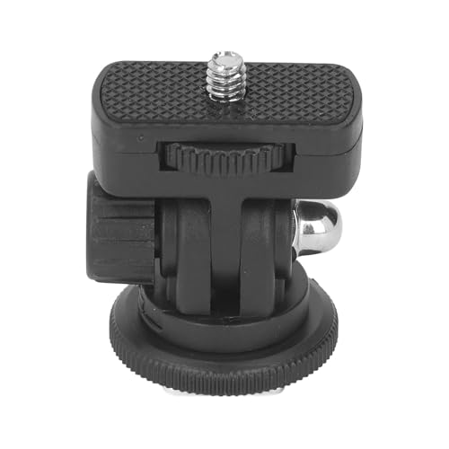 Gavigain Hot Shoe Mount Adapter Mini Ball Head Cold Shoe Mount Adapter 1/4" Screw 180 Degree Swivel for DSLR Camera, Camcorder, Microphone, Video Monitor