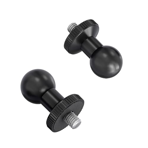 4 Piece 17mm Ball Head Mount Adapters Featuring 1/4 Inch Screw Compatible for Camera and Device Mounting Systems Action Camera Mount (A Model) - color: A model