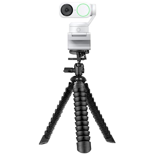 Insta360 Link 2 - PTZ 4K Webcam (White) for PC/Mac, 1/2" Sensor, AI Tracking, HDR, AI Noise-Canceling Mic, Gesture Control for Streaming, Video Calls, Gaming Bundle with Flexible Tripod & Lens Cloth