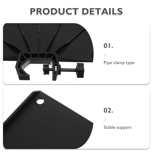 KESYOO Tray for Microphone Stand Clamp for Tubes 25 mm Black Shelf for Sound Card Desktop Organizer for Streaming and Recording Pack 2 Pieces