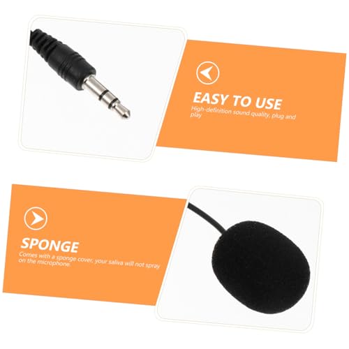 Ciieeo 5pcs Clip-on Lavalier Microphones, Professional Omnidirectional Condenser Mic for Phone Recording, Black Wired Lapel Mics for Teaching, Interviews, Vlogging, and Public Speaking