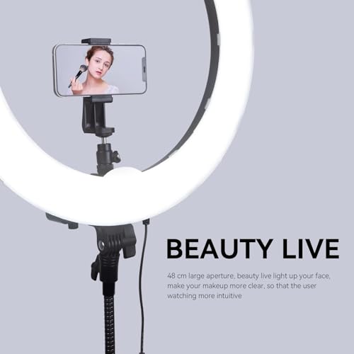 Ring Light Kit 18" 55W 5500k dimmable LED Light, 70inch Foldable Stand, Phone Clip, Short Video, Studio Video Photography Lighting, Spot Lights,Selfie and Live Streaming,You Tube,TikTok