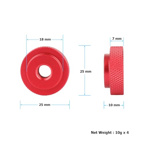 CAMVATE 5/16"-18 Female Thumb Wheel Lock Nut Adapter(4 Pieces,Red)-24008 - color: Red