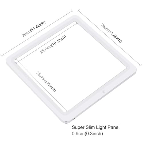 OSALADI Photography LED Fill Light Panel 30cm White Light with No Shadow Effect for Indoor Video Recording and Streaming, Continuous LED Lighting for Professional Camera Photography
