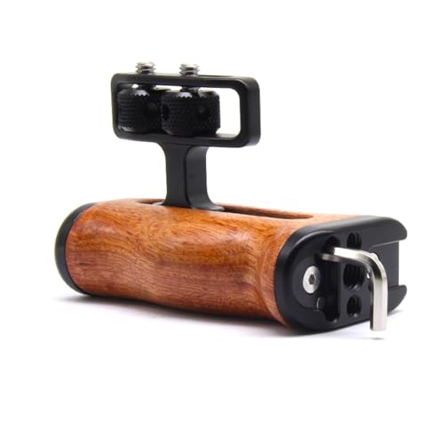 Adjustable Left/Right Camera Cage Handle, Wooden Side Handle Handgrip for EOS RP/A7ii/A7iii/EOS R50/EOS R100/A6700/Z6 ii/Z6 iii/Z7 ii/A7M4/ZV-E10/ZV-E10 ii Cam Cage