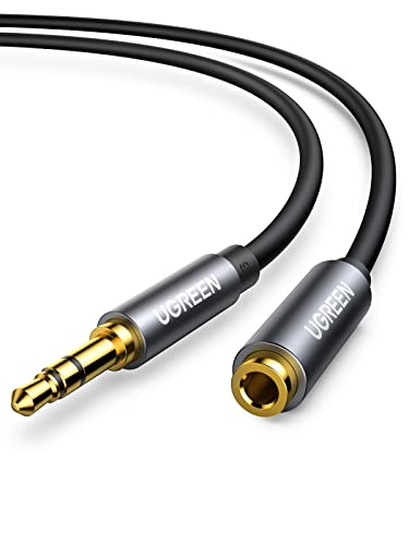 UGREEN Headphone Extension Cable 3.5mm Extension Gold Plated Aux Cable Audio Stereo Jack Male to Female TRS Cord Extender Compatible with iPhone iPad Phones Tablets Media Players, 10FT - size: 10FT