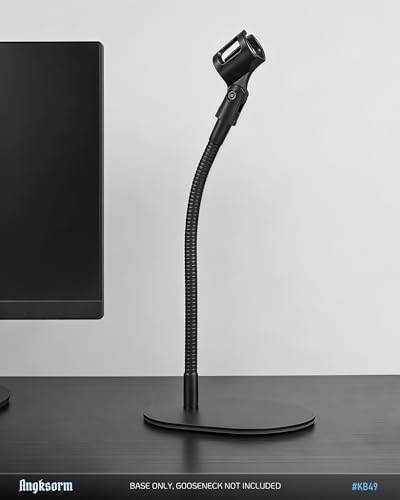 Universal Mic Stand Base, Heavy-Duty Elliptical Metal Table Desktop Mount with 5/8"-27 Thread, 1/4" & 3/8" Adapters, Compatible with Extension Tube, Goosenecks Arms, Booms - KB49 - size: #KB49 - 2PCS