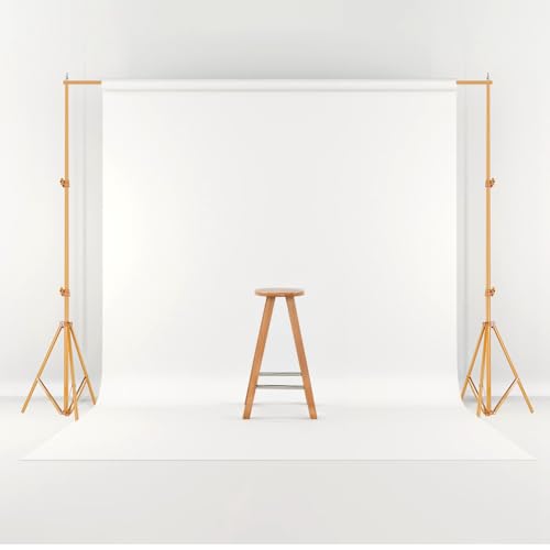 6.5 x 10ft Adjustable Backdrop Stand Kit,Heavy-Duty Photography Background Support System with Clamps & Carry Bag,Photo Video Studio Backdrop Stand for Parties,Weddings,Green Screen & Banner Display - color: Gold