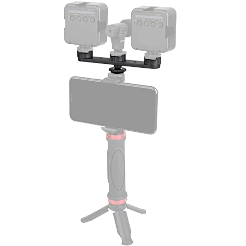 ChromLives Triple Cold Shoe Extension Mount Hot Shoe Base Adapter Extension Bar Bracket with 1/4 Screw for Tripod/Microphone/LED Light Compatible with Canon Sony Cameras… - color: Black