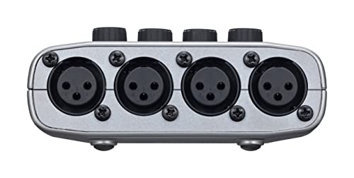 Zoom PodTrak P4 Podcast Recorder with 4 XLR Mic Inputs, 4 Headphone Outputs, Phone & USB Input for Remote Interviews, Sound Pads, 2-In/2-Out USB Audio Interface, Battery Powered