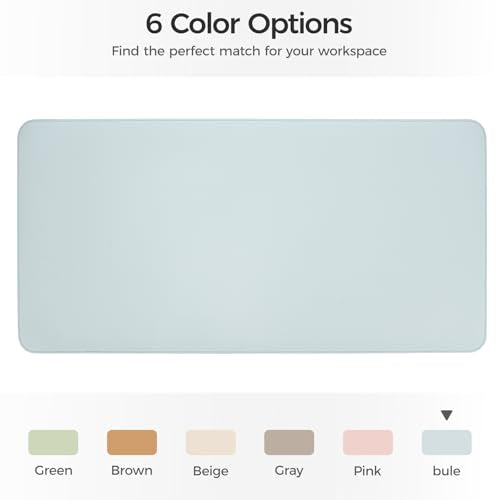 Silicone Desk Mat for Minimal, Creative, Vanity Desk – Reduces Glare, Comfortable Viewing – Writable, Non-Slip, Waterproof, Roll-Up – Food-Grade Platinum-Cured Silicone, Gift Tube(Mist Blue) - color: Mist Blue