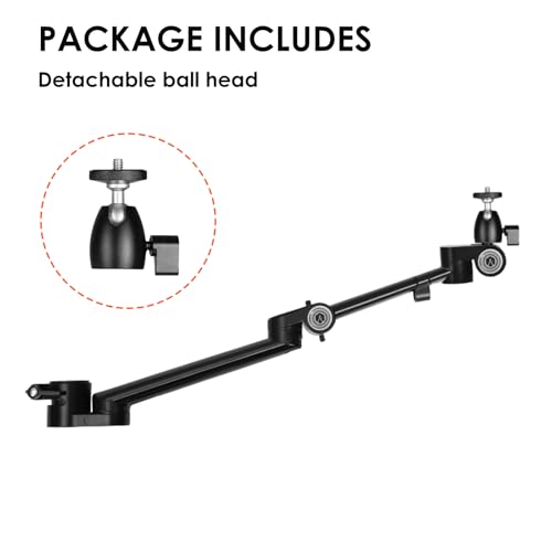 TARION Modular Desktop Camera Mount - 19"/48 cm DSLR Desk Arm with 1/4" Screw Ballhead 360 Degrees Adjustable - Compatible with 35 mm Rods - Titanrig Arm Z - size: Arm Z (Camera)