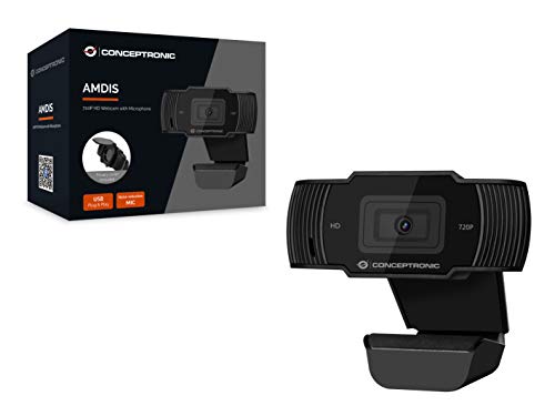 Conceptronic Amdis 720P Hd Webcam with Microphone, W128254605 (Microphone)