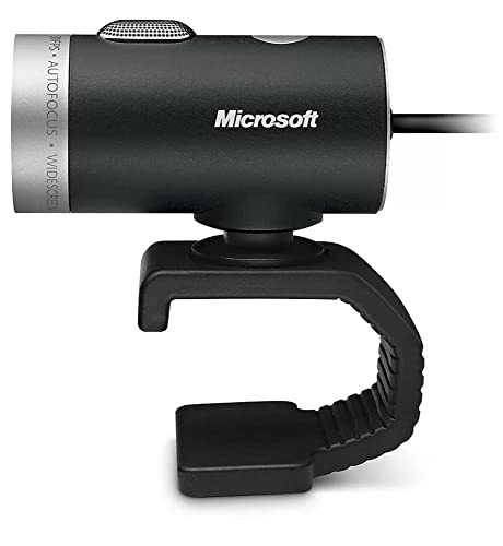 Microsoft LifeCam Cinema,Webcam with built-in noise cancelling Microphone, Light Correction, USB Connectivity, for video calling on Microsoft Teams/Zoom, compatible with Windows 8/10/11/ Mac