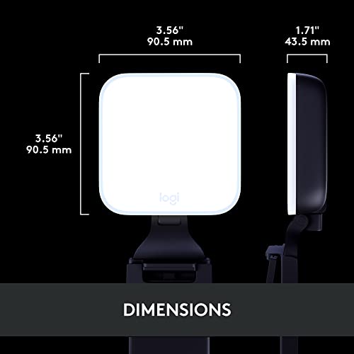 Logitech for Creators Litra Glow Premium LED Streaming Light with TrueSoft- Computer lighting for video conferencing, Zoom meetings, with adjustable mount and desktop app control for PC/Mac - Graphite