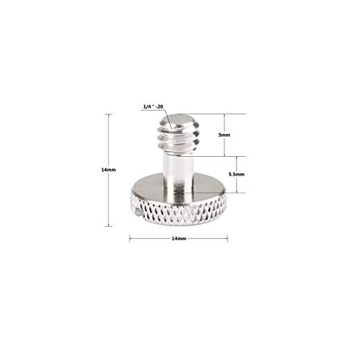CAMVATE 1/4"-20 Slotted Screw for Camera Quick Release Plate (2 Pieces)