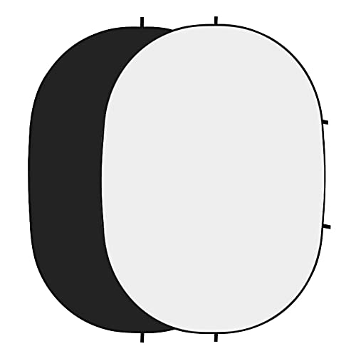 5x6.5ft Double-Sided Pop Up Backdrop, Matte Black & White Wrinkle-Resistant Collapsible Background with Carry Bag, Portable Reflector for Photography, Live Streaming, Video Calls, Headshots - color: Black & White