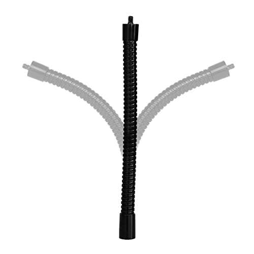 GRIFITI Nootle Flexible Metal Black Gooseneck Arm Flex Leg Stand 1/4 20 Threaded Male Female Goose Neck for Camera, Clamps, Microphone, Phone Holder and Tablet Mount (11 x .75 x .75 inches) - size: 11 x .75 x .75 inches