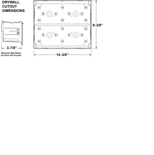 Legrand - OnQ Cable Management, In-Wall Media Box, Dual Purpose Structured Wiring Enclosure, TV Home Theater Recessed Storage Box, 9 Inch, white ENP0900-NA - size: 9 inch