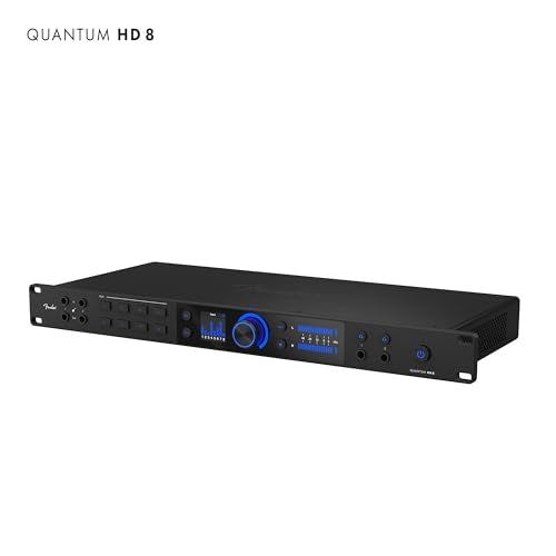 Fender Quantum HD 8 | 26x30 USB-C Audio Interface for Music Production, Next-Gen MAX-HD Mic Preamps, Instrument Inputs, ADAT & S/PDIF I/O, Auto Gain, Re-Amp Outputs, Loopback, Headphone Amp, Mac & PC | 26x30 USB-C Audio Interface with Max-HD Mic Preamps,