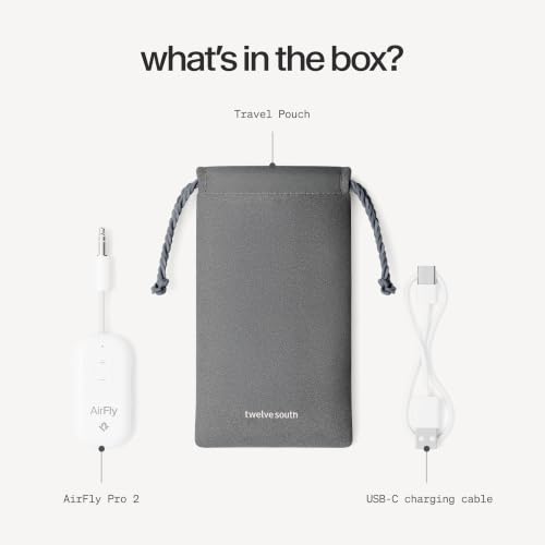 AirFly Pro 2 – Bluetooth Adapter, Pair 2 AirPods or Wireless Headphones – 3.5mm AUX Bluetooth Transmitter and Receiver for Cars, Boats, Treadmills, TVs & More – Travel Essentials,White - color: White, style: AirFly Pro 2